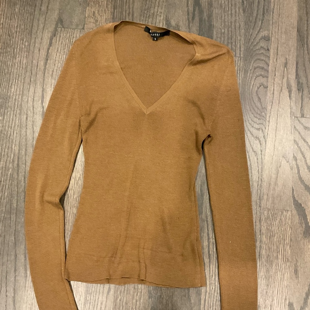 Gucci Silk V Neck Sweater Size Small